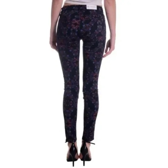 7 for all mankind floral Print Mid-Rise Tribal-Print Skinny Jeans 27 - Picture 15 of 17